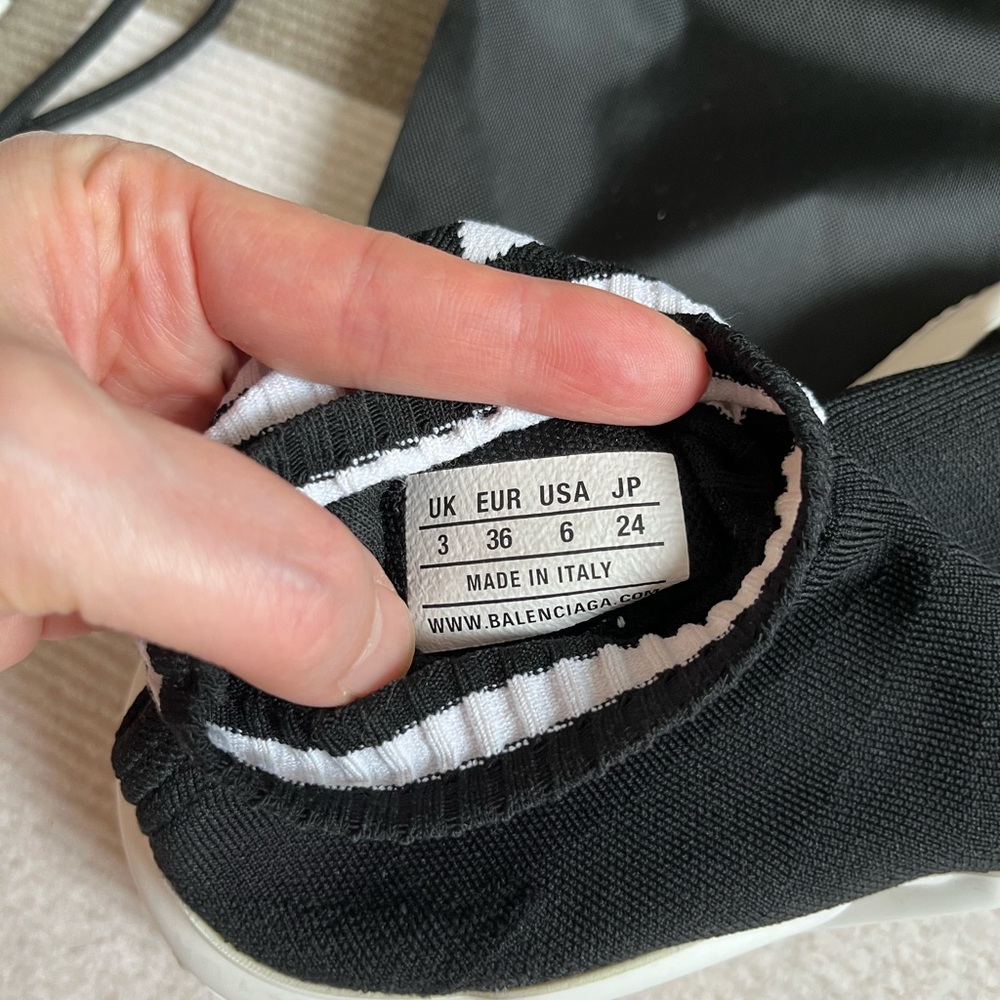 Balenciaga x Adidas Originals Speed Sneakers 'Black White' 36 - Picture 9 of 10